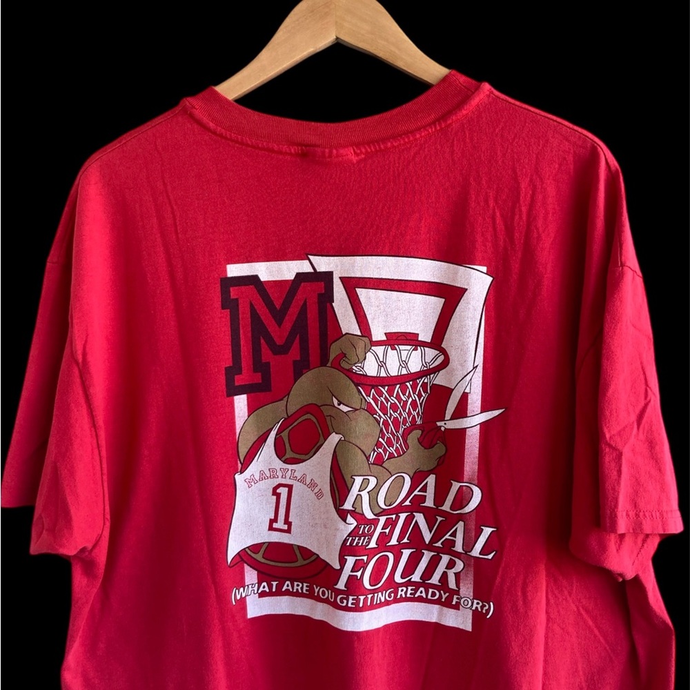 Vintage 90s University Of Maryland Terrapins NCAA Basketball Tee VTG Terps